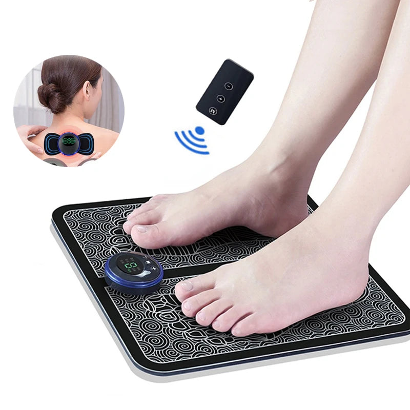 Smart Electric Foot Massager Pad Foldable EMS Muscle Stimulation Massage Mat Improve Blood Circulation Relief Pain Relax Feet